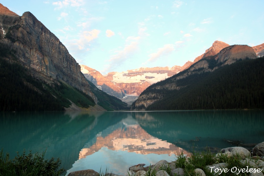 LAKE LOUISE GLACIER - SUNRISE JULY 11, 2021-(W)